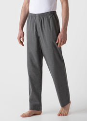 Men's Cotton Flannel Pyjama Trouser in Mid Grey Melange