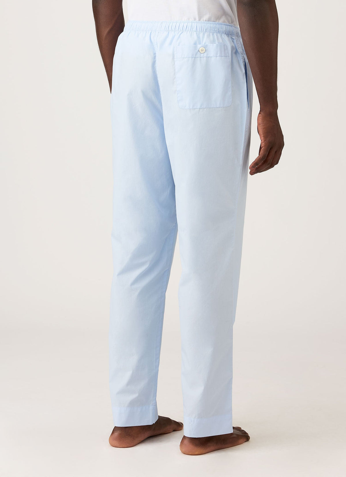 Men's Cotton Poplin Pyjama Trouser in Light Blue