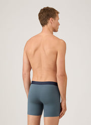 Men's Stretch Cotton Boxer Briefs in Dark Petrol