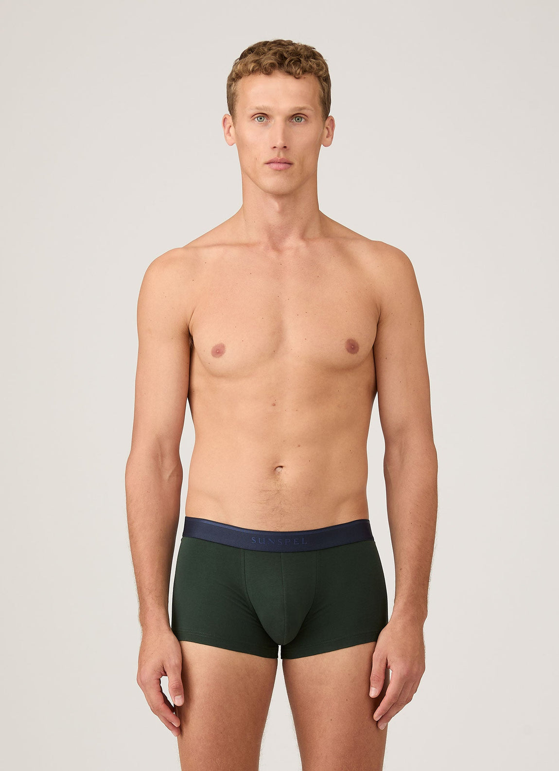 Men's Stretch Cotton Trunks in Seaweed