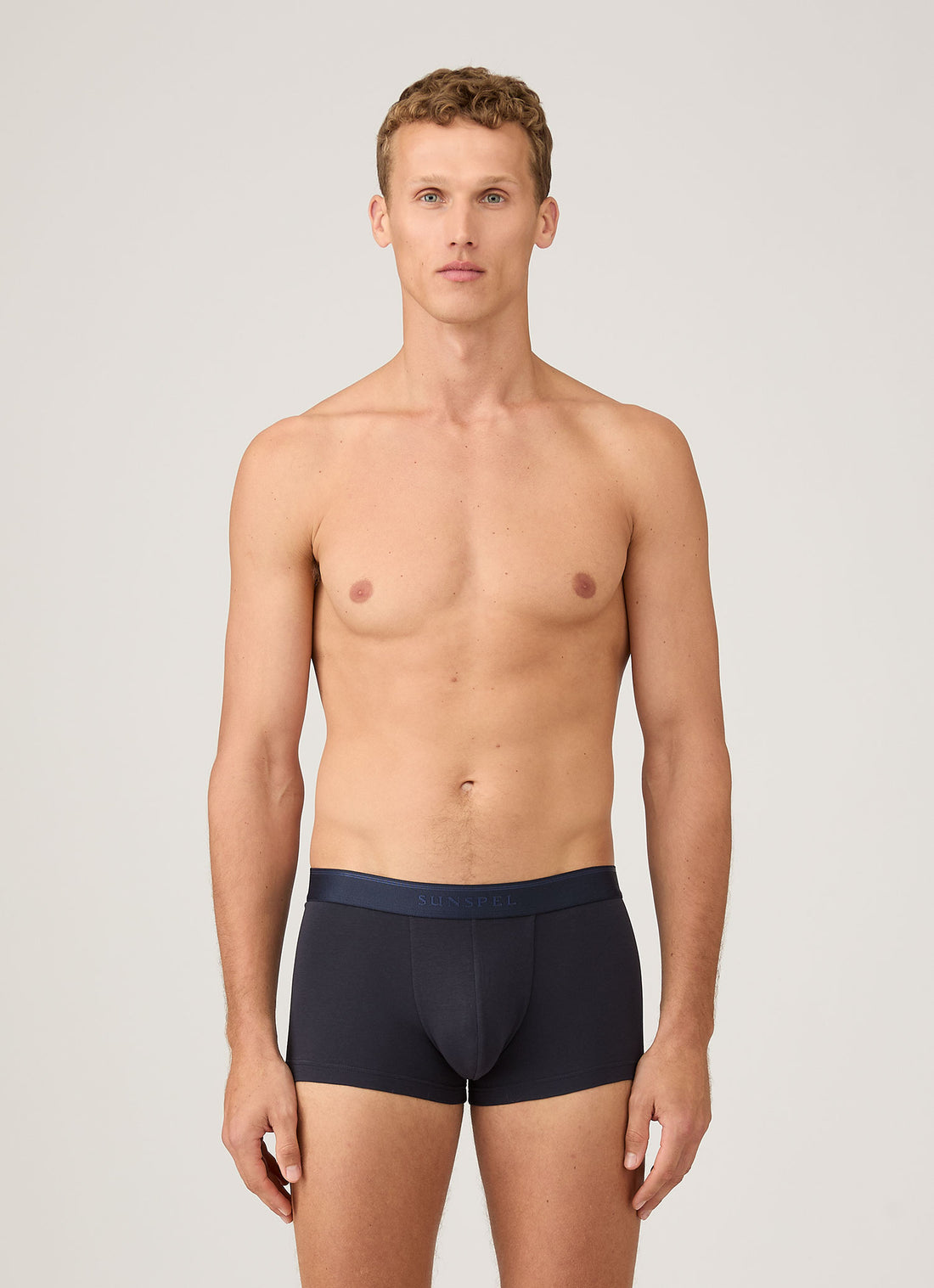 Men's Stretch Cotton Trunks 3-Pack in Navy