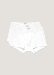Men's Stretch Cotton Trunks 3-Pack in White