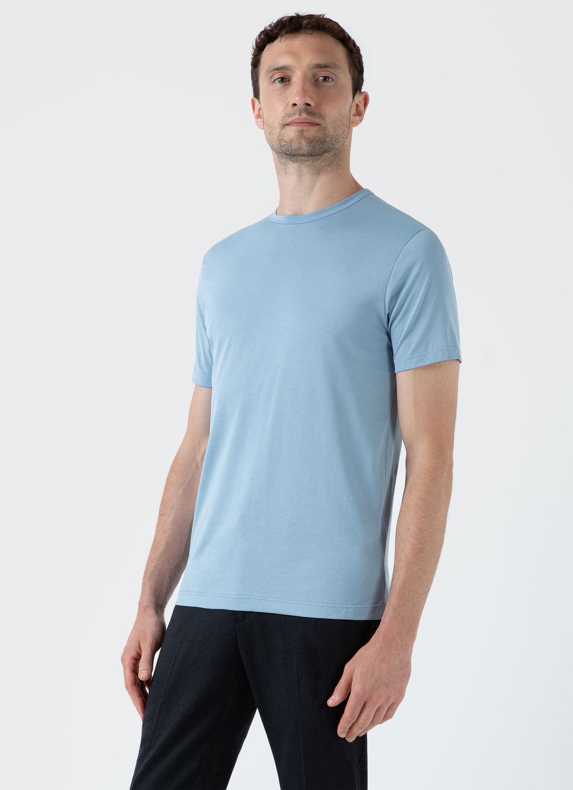 Men's Classic T-shirt in Sky Blue | Sunspel