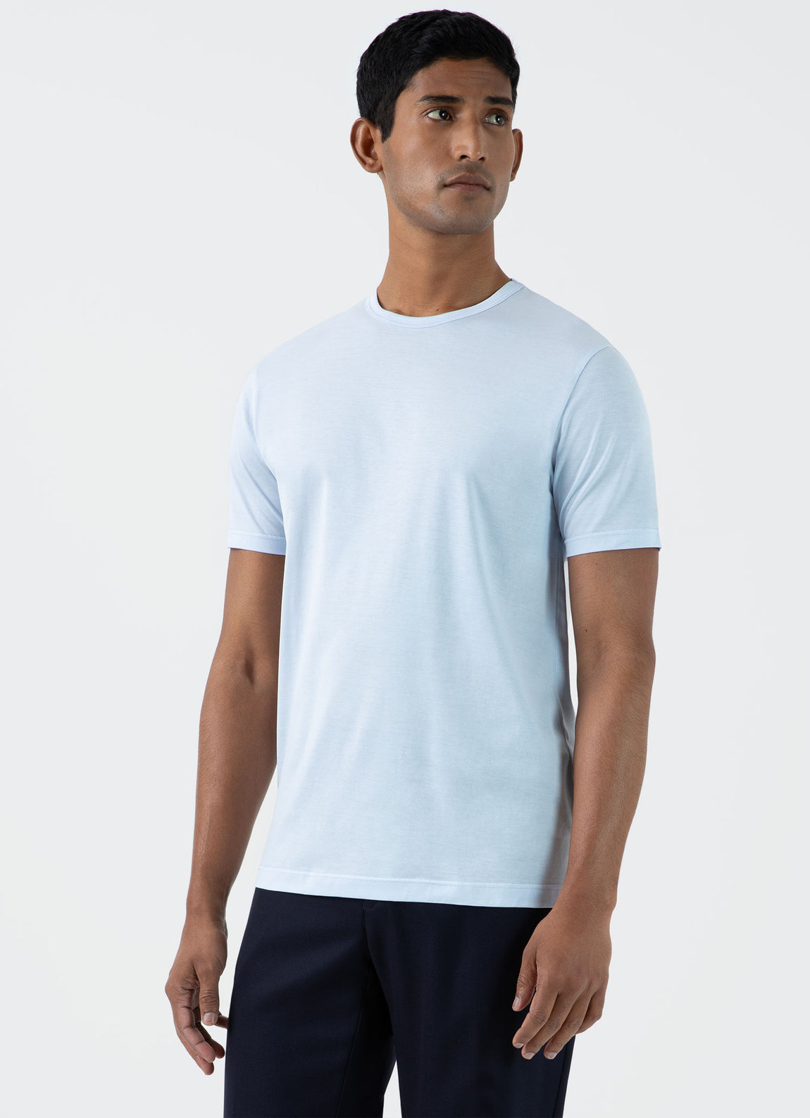 Men's Classic T-shirt in Light Blue | Sunspel