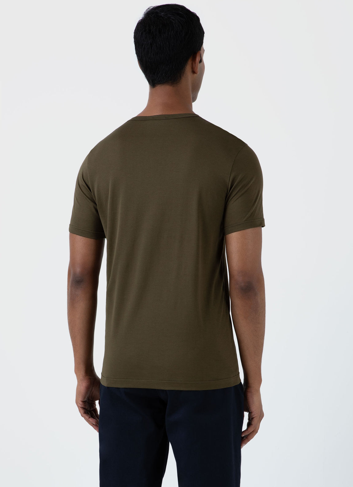Men's Classic T-shirt in Dark Olive | Sunspel