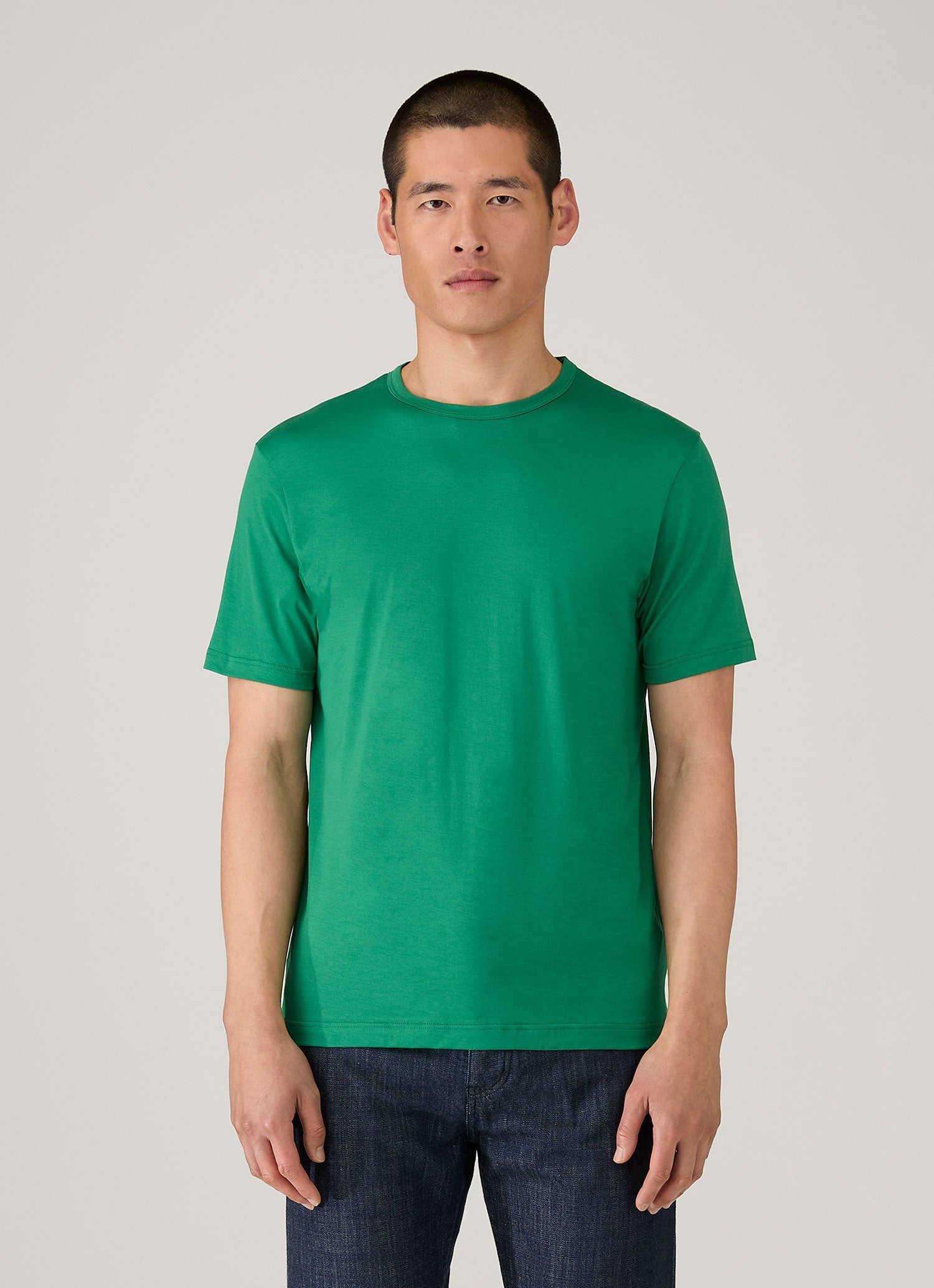 Men's Classic T-shirt in Bright Green | Sunspel