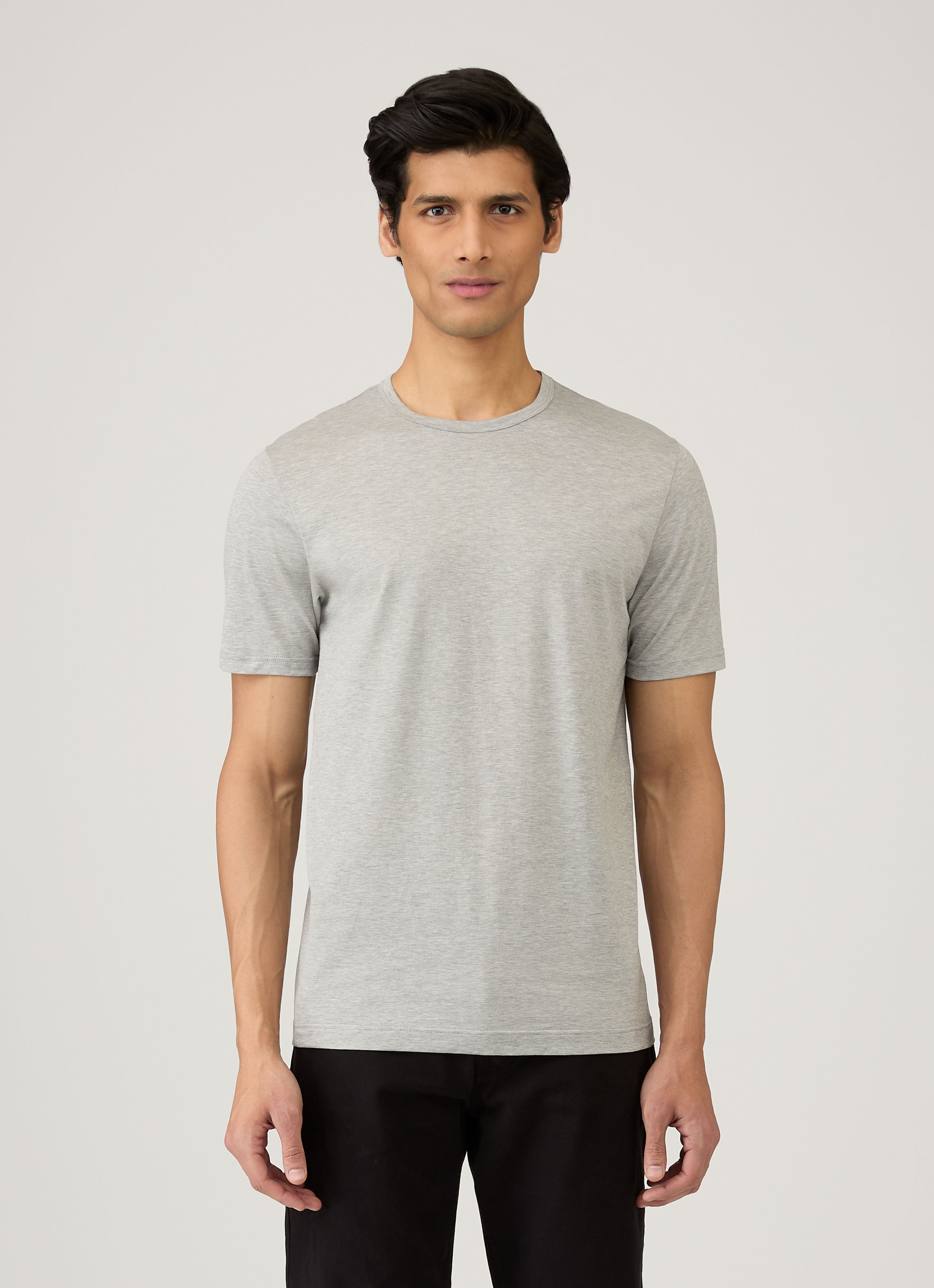 Men's Classic T-shirt in Grey Melange | Sunspel