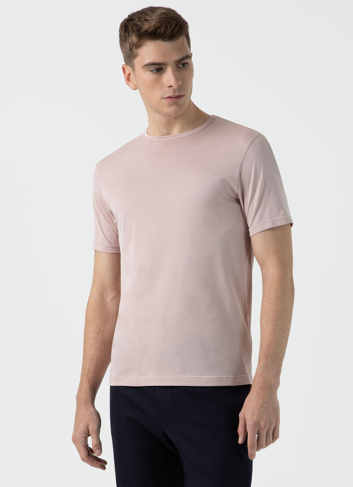 Men's Classic T-shirt in Pale Pink | Sunspel