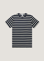 Men's Classic T-shirt in Navy/Ecru Breton Stripe