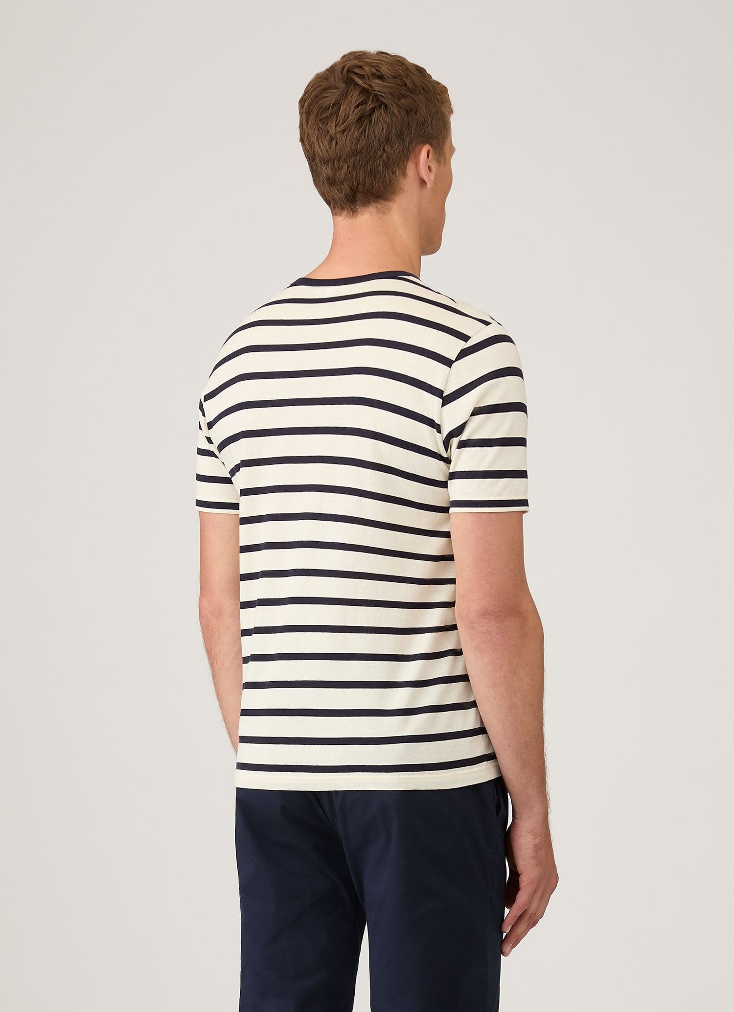 Men's Classic T-shirt in Ecru/Navy Breton Stripe