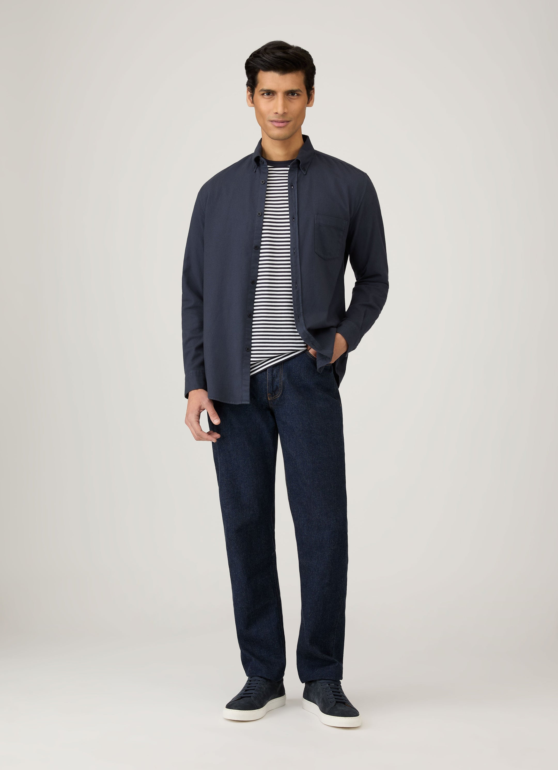 Men's Classic T-shirt in Navy/White English Stripe