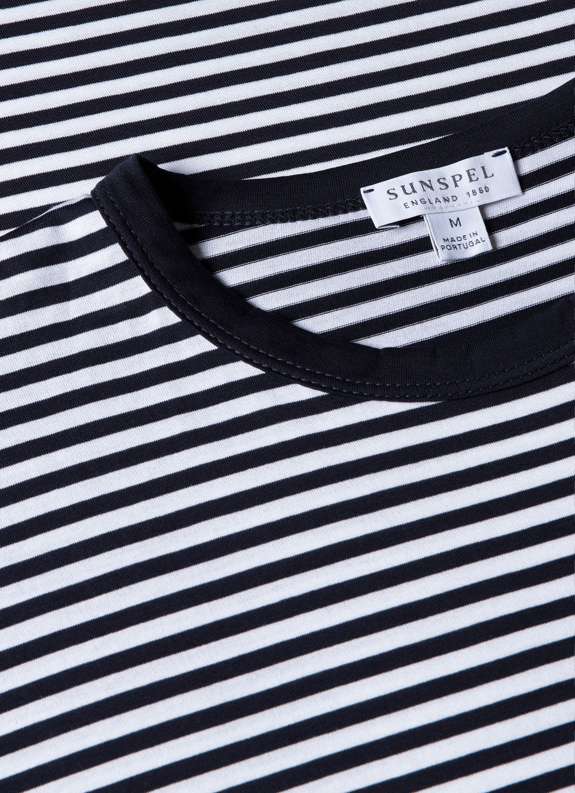 Men's Classic T-shirt in Navy/White English Stripe | Sunspel