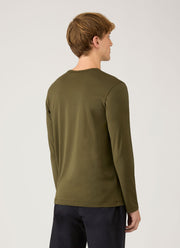 Men's Long Sleeve Classic T-shirt in Deep Olive
