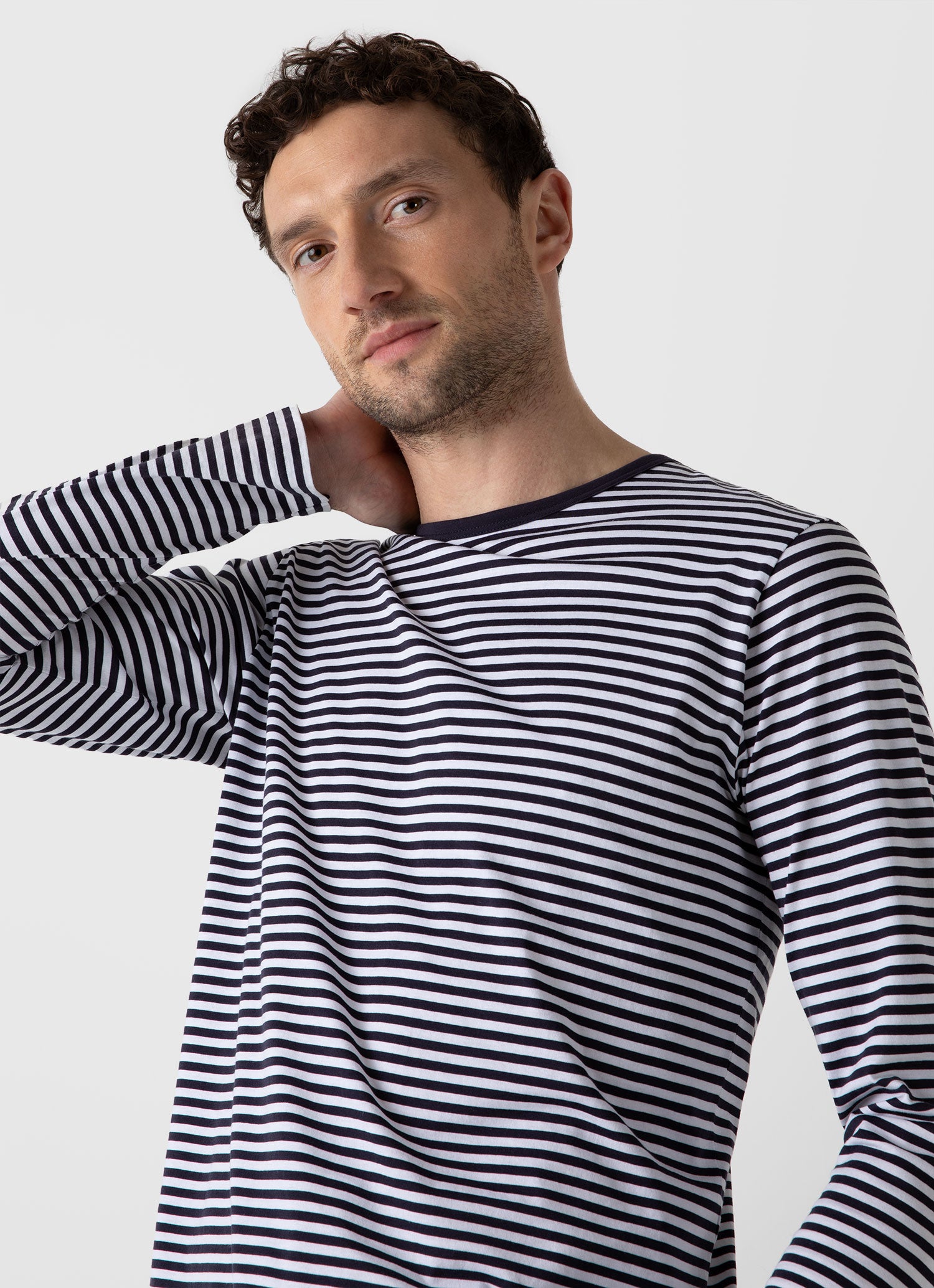 Striped long sleeve clearance crew neck