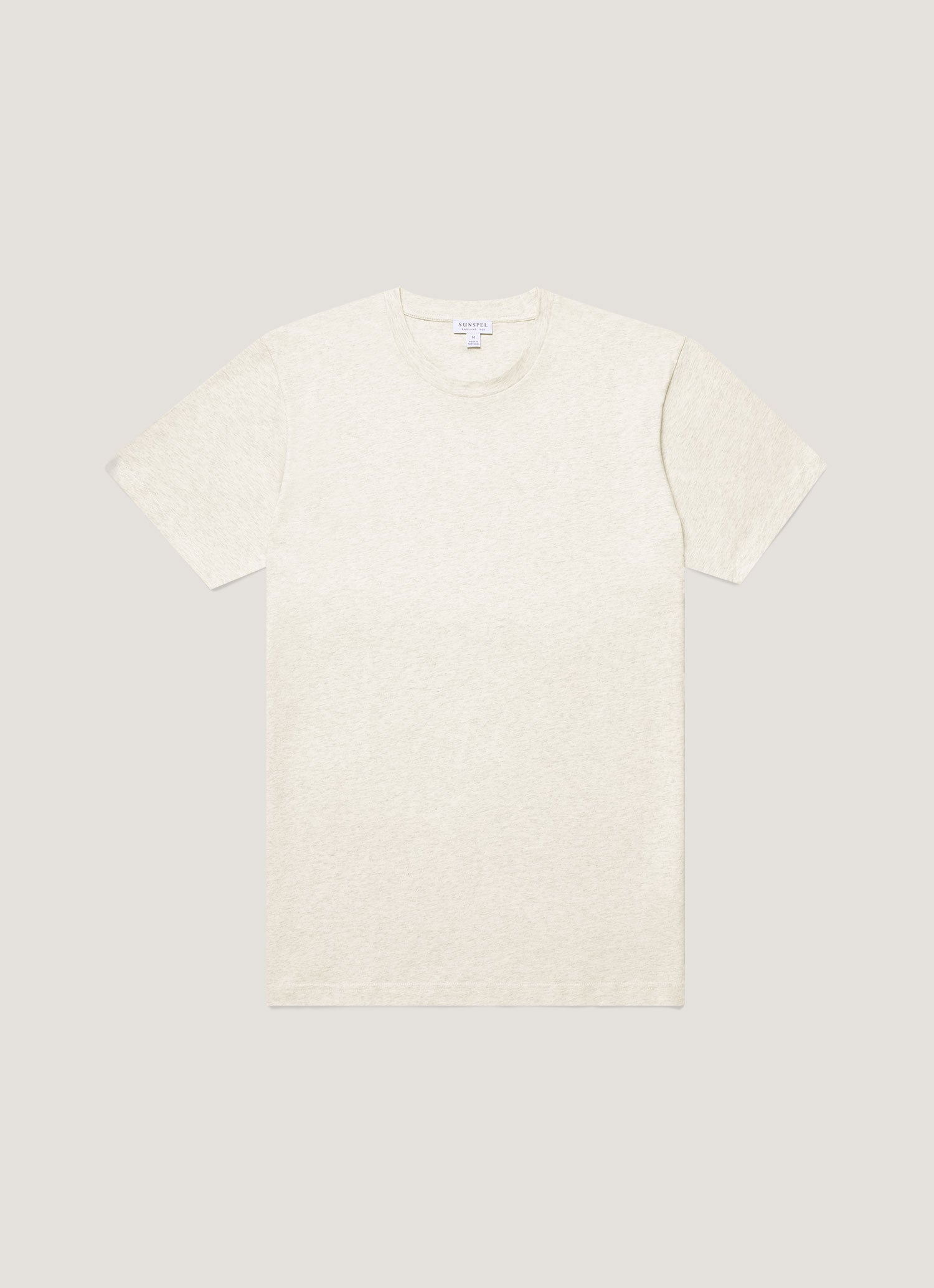 Men's Riviera Midweight T-shirt in Archive White Melange | Sunspel
