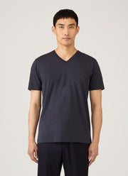 Men's Riviera Midweight V‑neck T‑shirt in Navy