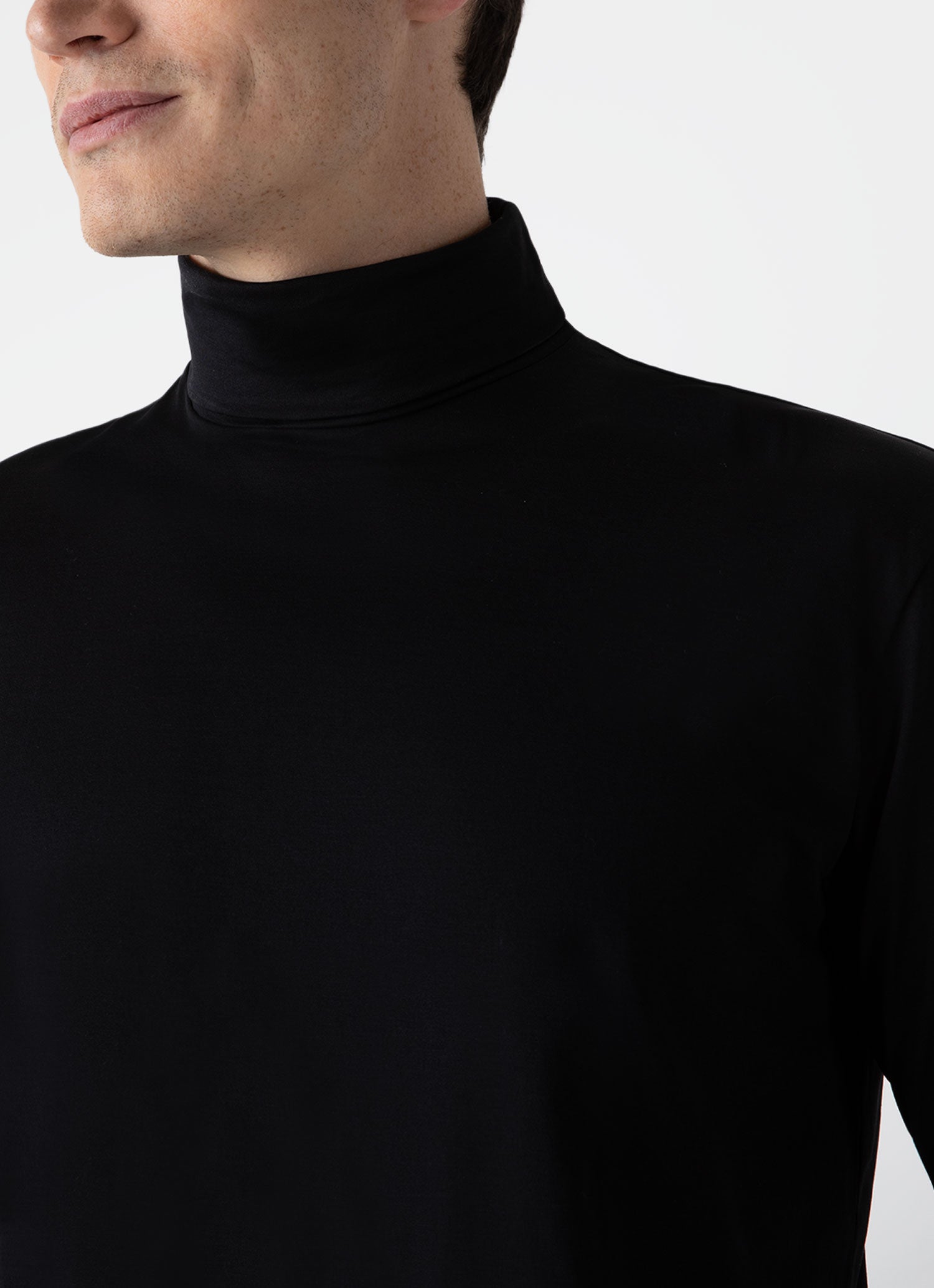Men's Long Sleeve Roll Neck in Black