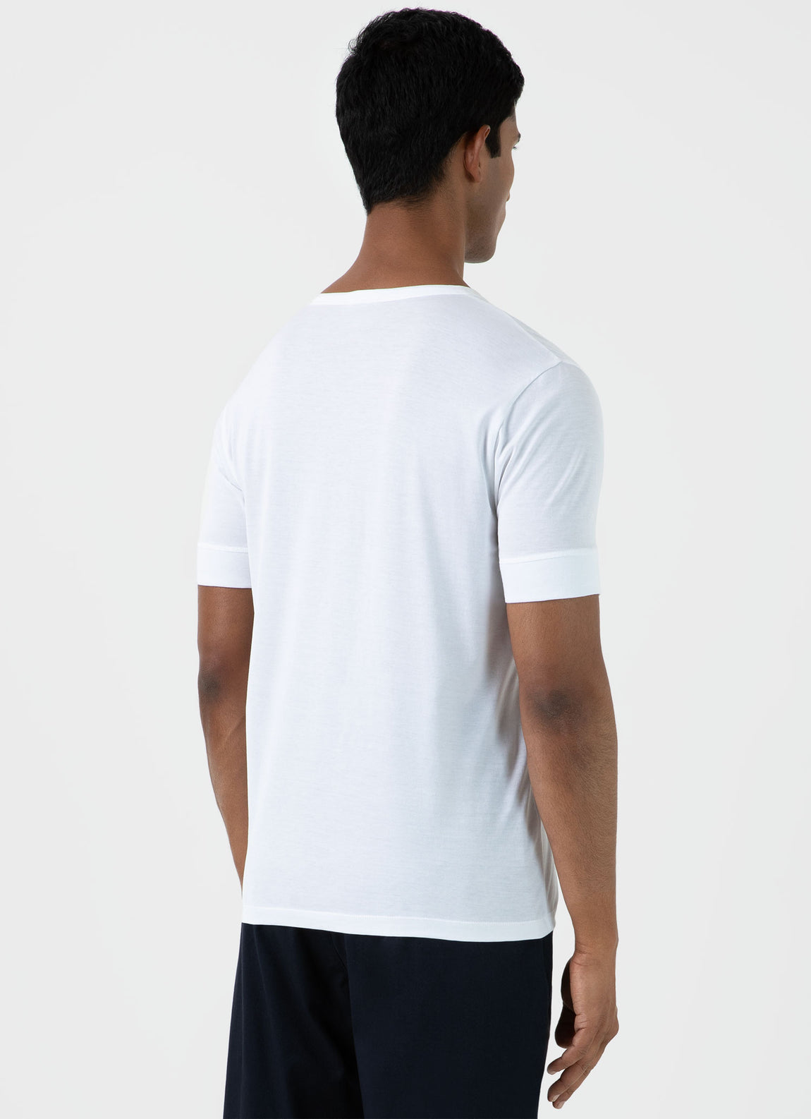 Men's Henley T-shirt in White | Sunspel