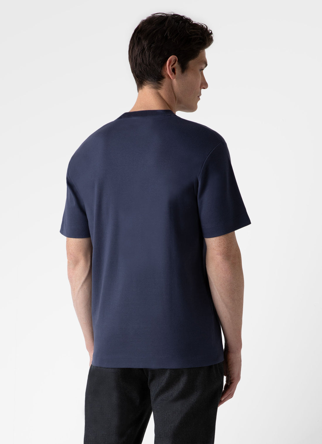 Men's Brushed Cotton T-shirt in Navy