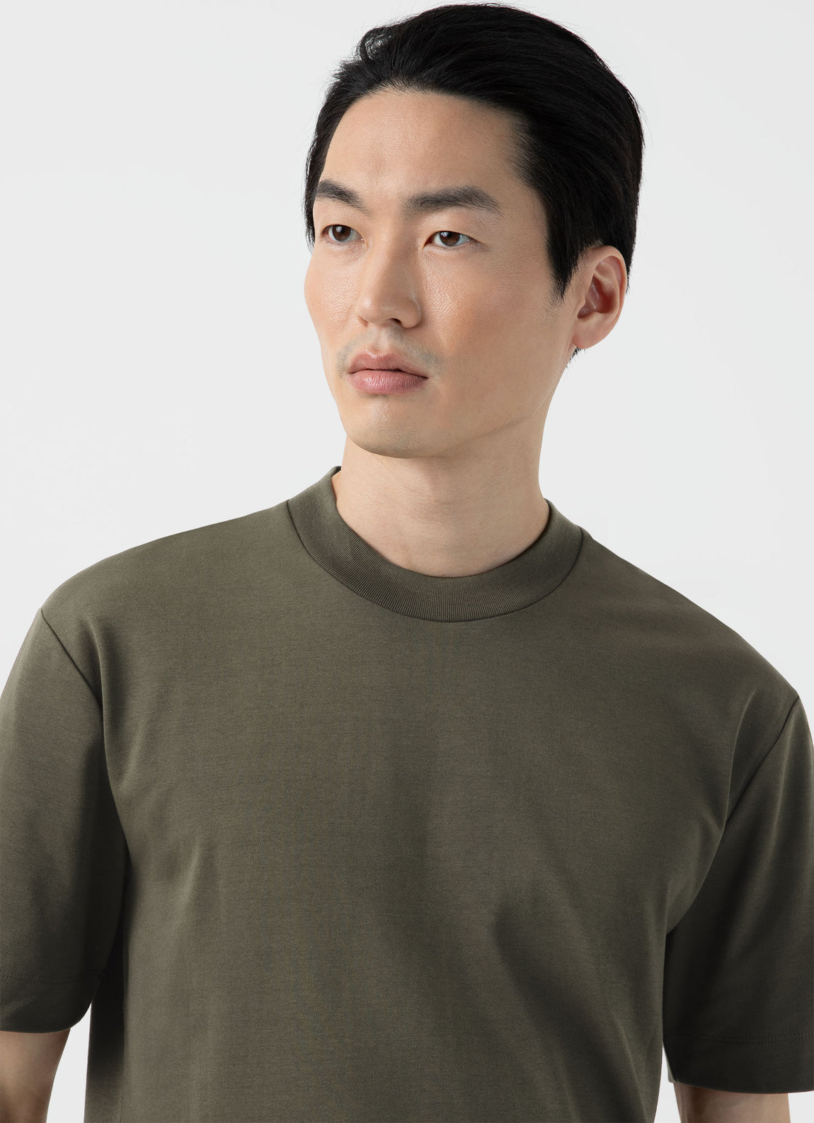Men's Relaxed Fit Heavyweight Tshirt in Khaki Sunspel