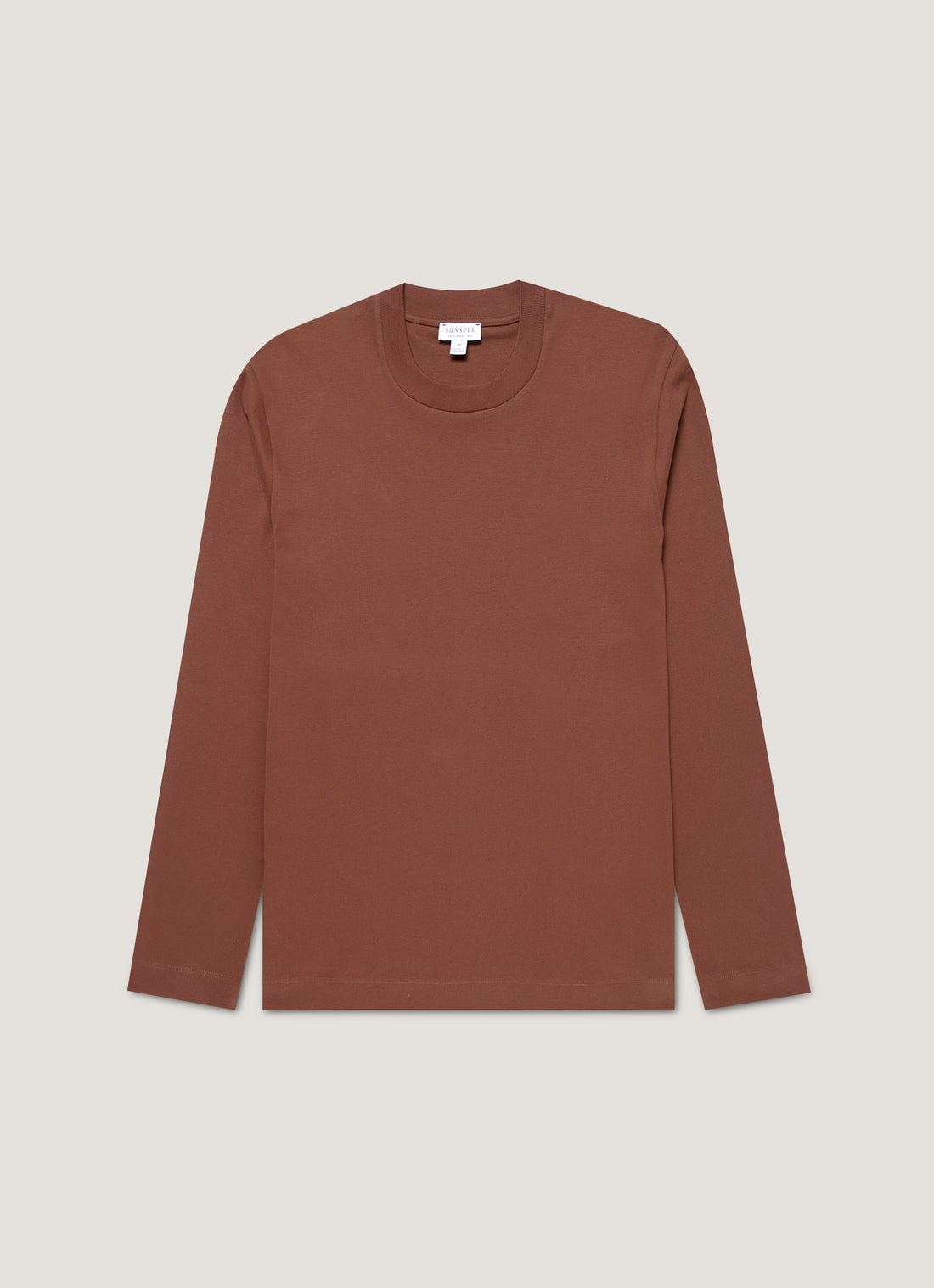 Men's Long Sleeve Heavyweight T-shirt in Conker Brown