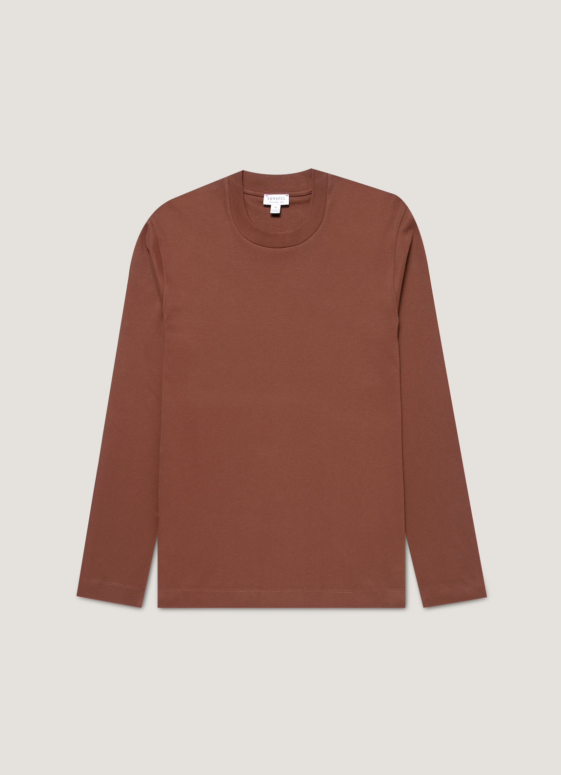 Men's Long Sleeve Heavyweight T-shirt in Conker Brown