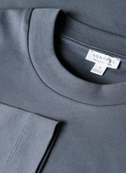 Men's Long Sleeve Heavyweight T-shirt in Slate Blue