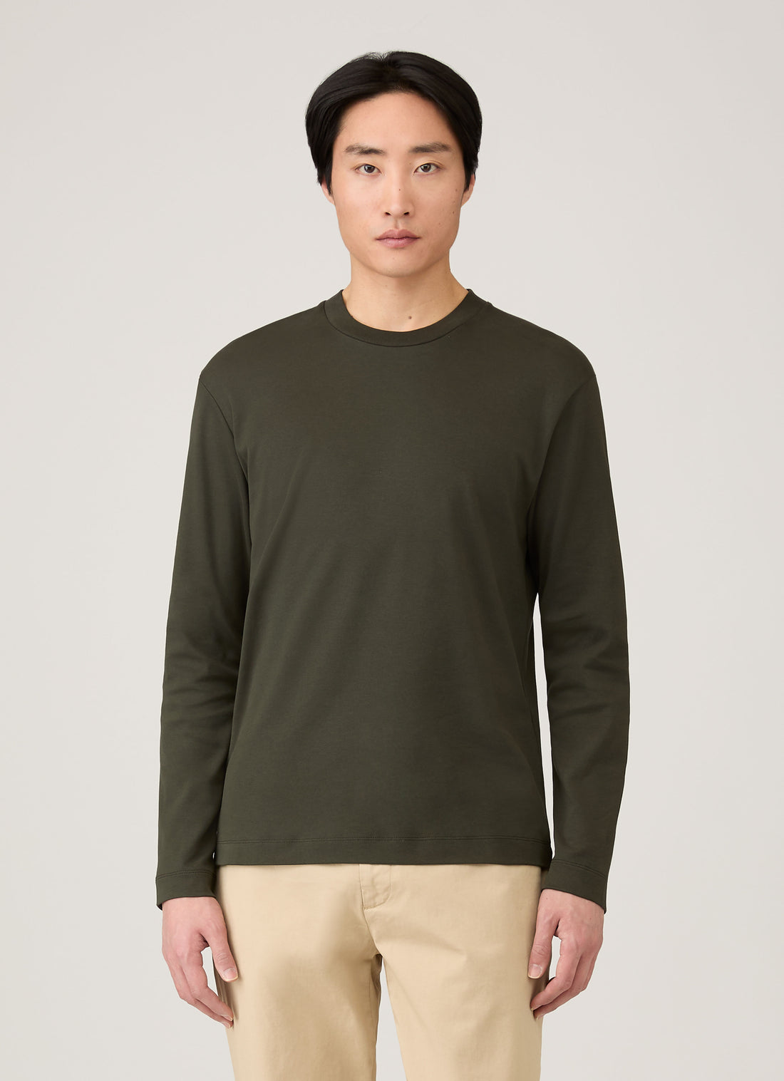 Men's Long Sleeve Heavyweight T-shirt in Dark Green