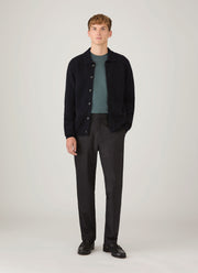 Men's Long Sleeve Heavyweight T-shirt in Dark Petrol