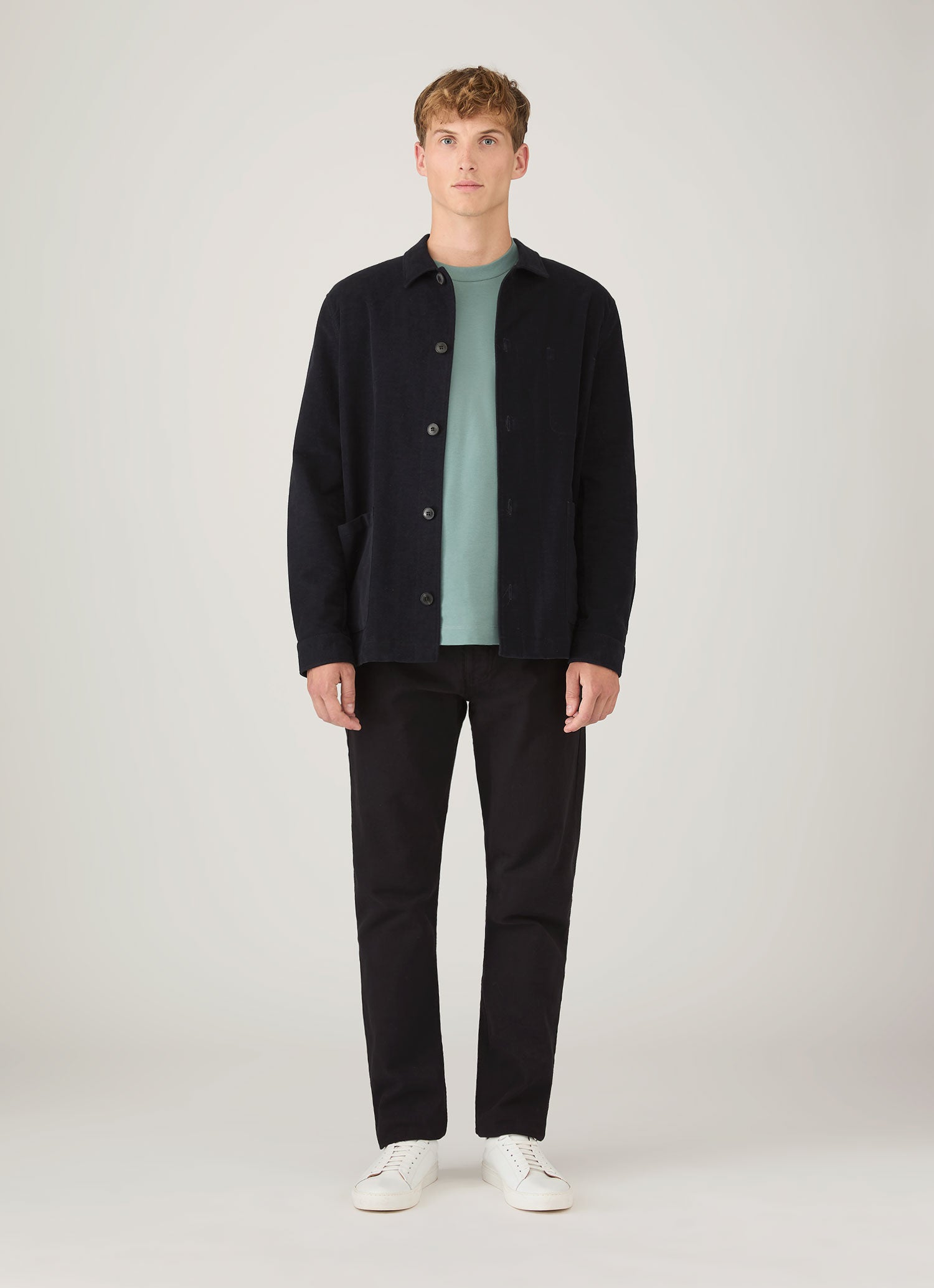 Men's Long Sleeve Heavyweight T-shirt in Steel Green