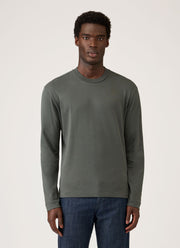 Men's Long Sleeve Heavyweight T-shirt in Slate Green