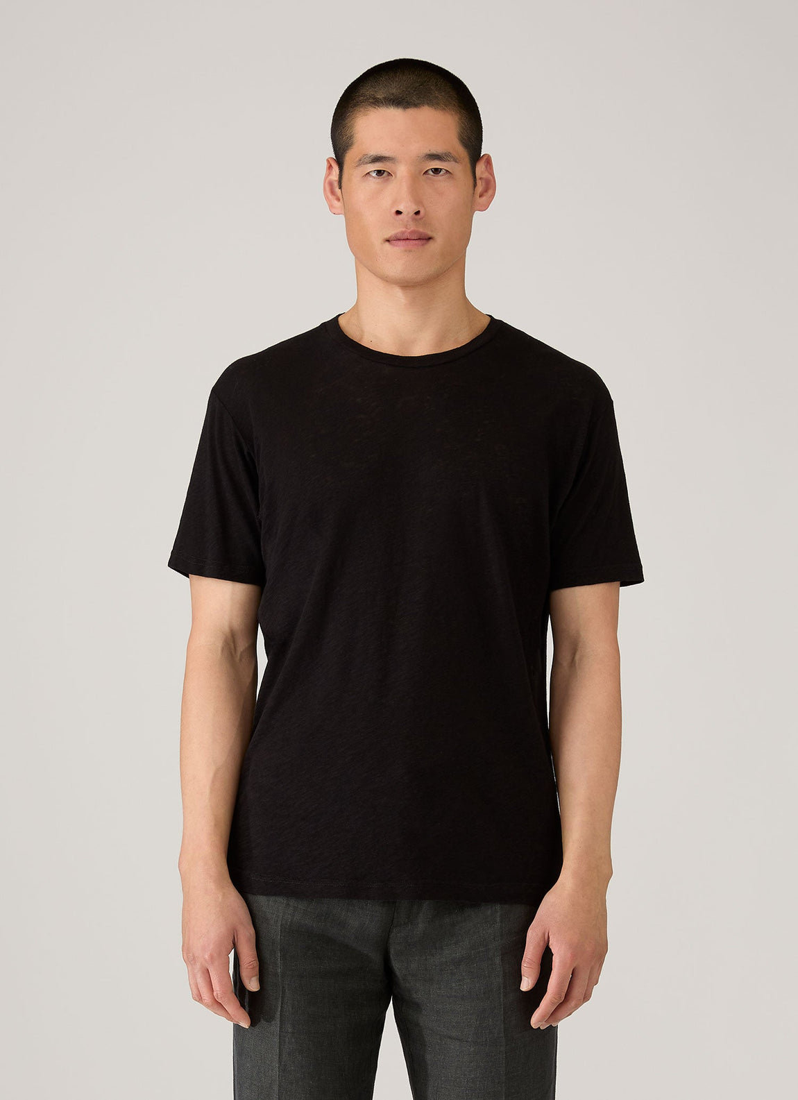 Men's Cotton Linen T-shirt in Black