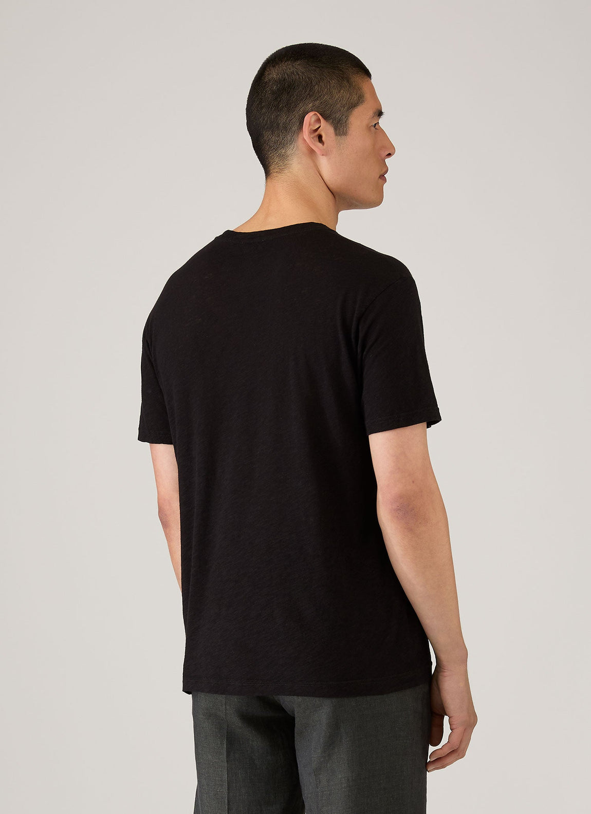 Men's Cotton Linen T-shirt in Black