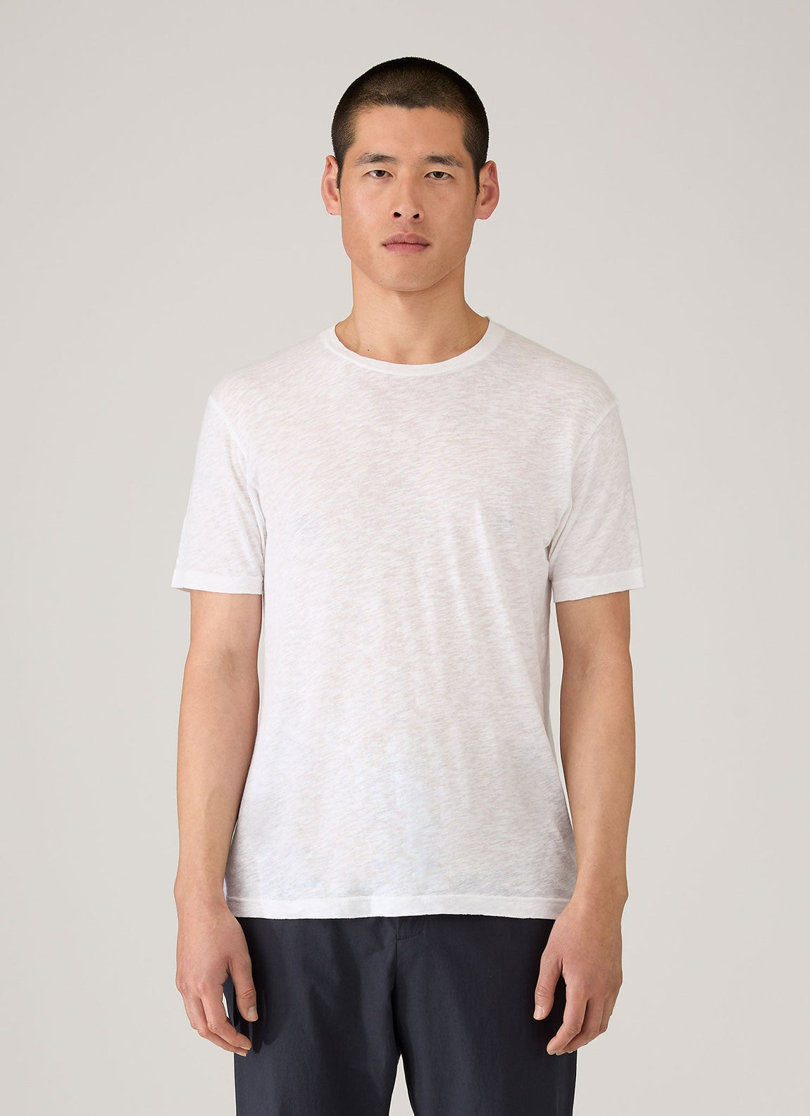 Men's Cotton Linen T-shirt in White