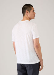 Men's Cotton Linen T-shirt in White