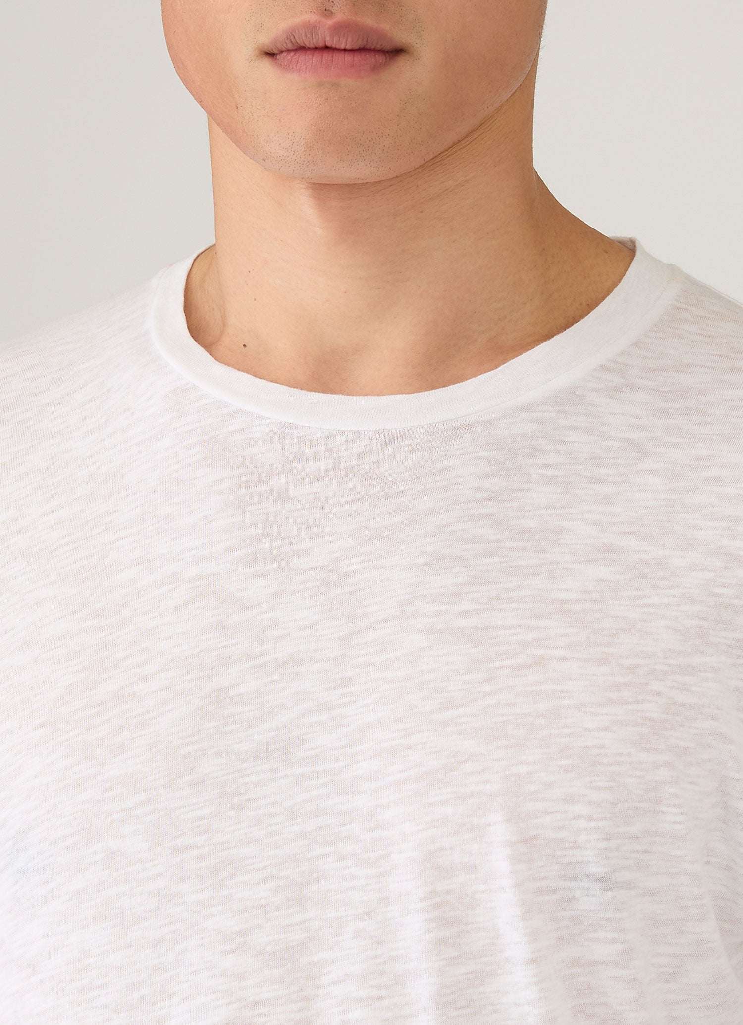 Men's Cotton Linen T-shirt in White
