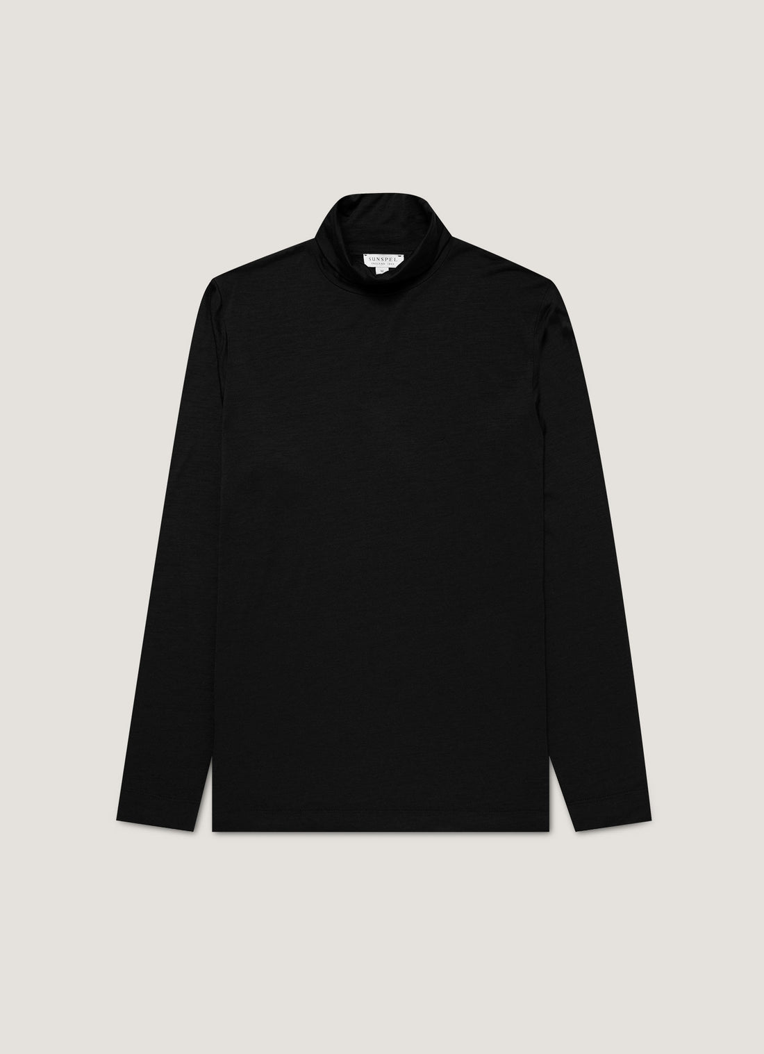 Men's Ultra-Fine Merino Roll Neck in Black