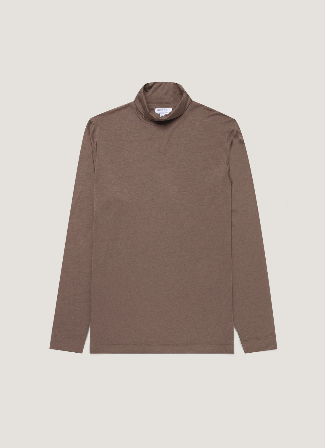 Men's Ultra-Fine Merino Roll Neck in Sandstone