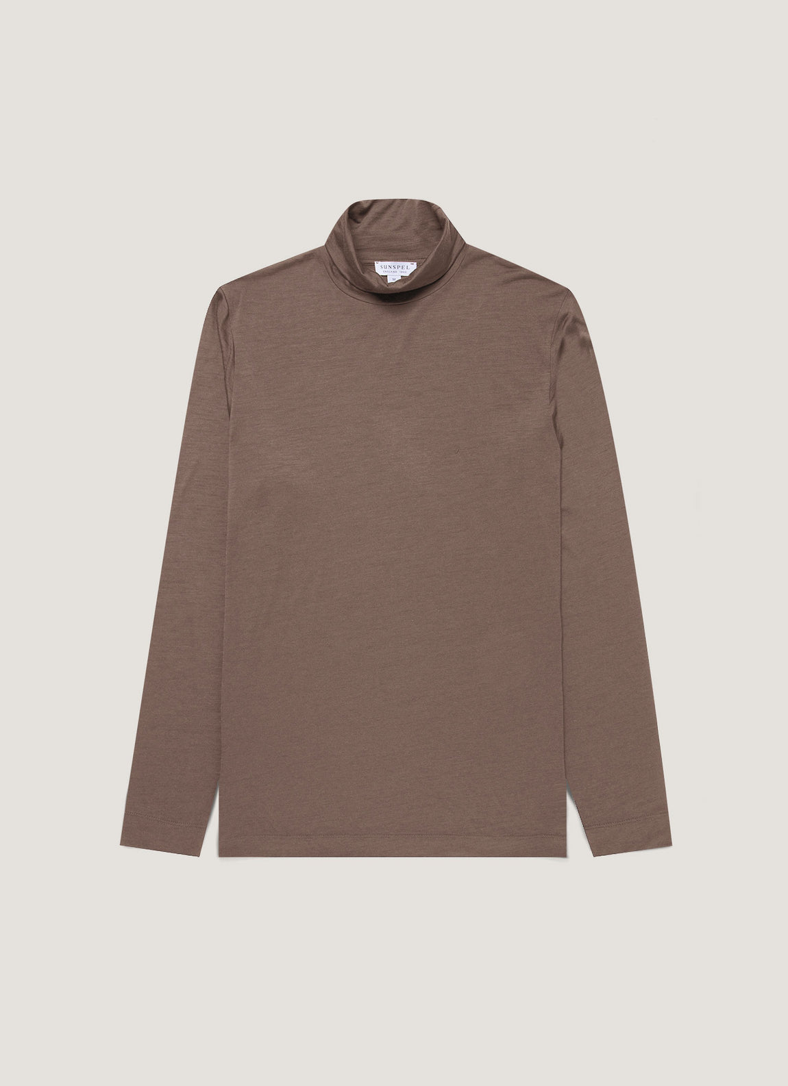 Men's Ultra-Fine Merino Roll Neck in Sandstone