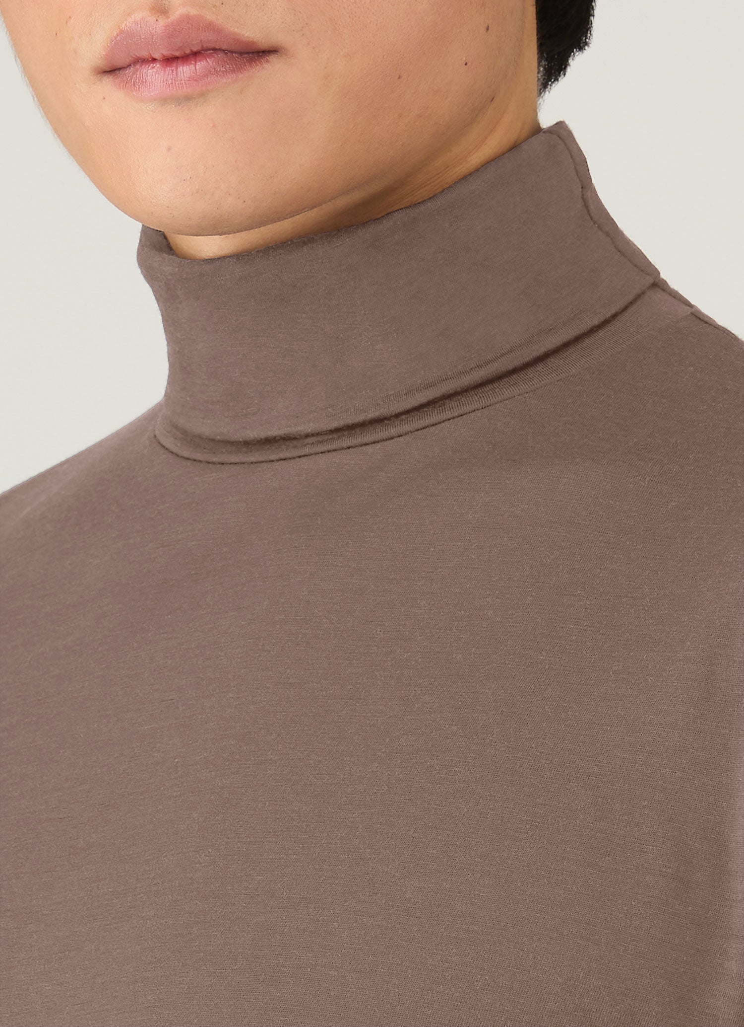 Men's Ultra-Fine Merino Roll Neck in Sandstone | Sunspel