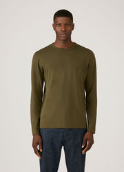 Men's Long Sleeve Heavyweight Jersey T-shirt in Deep Olive