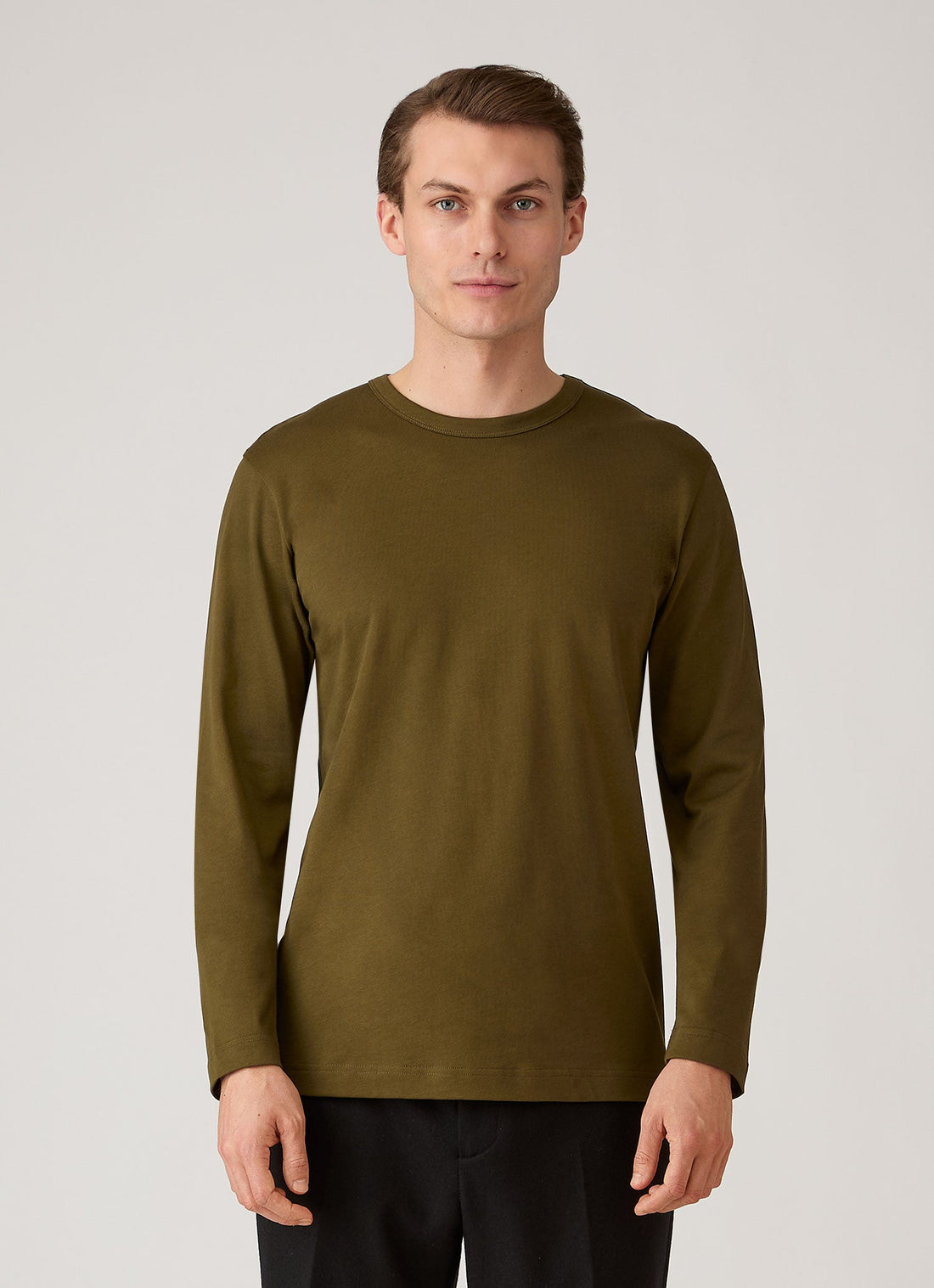 Men's Long Sleeve Heavyweight Classic T-shirt in Loden Green