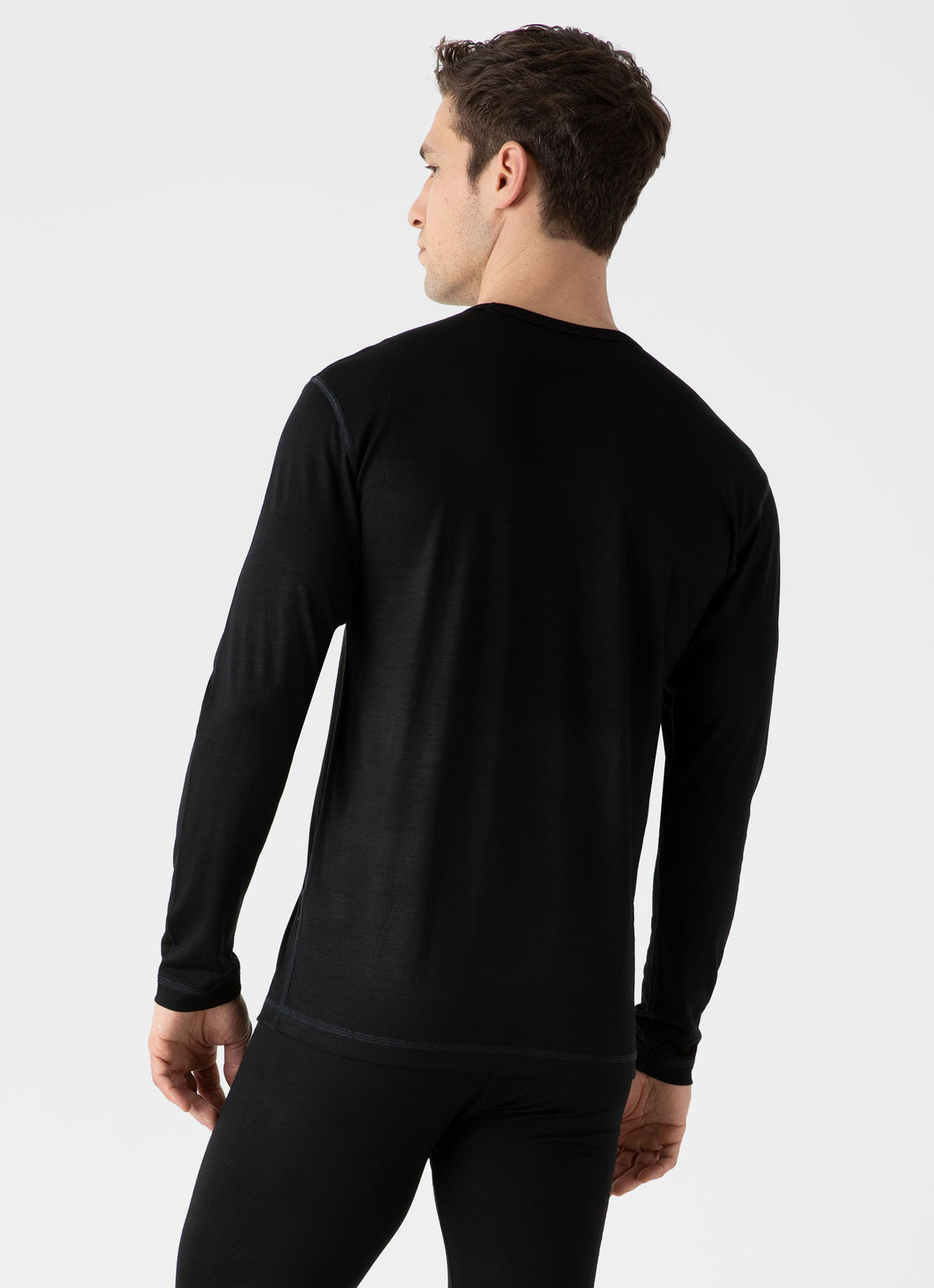 Men's Merino Long Sleeve Base Layer in Black