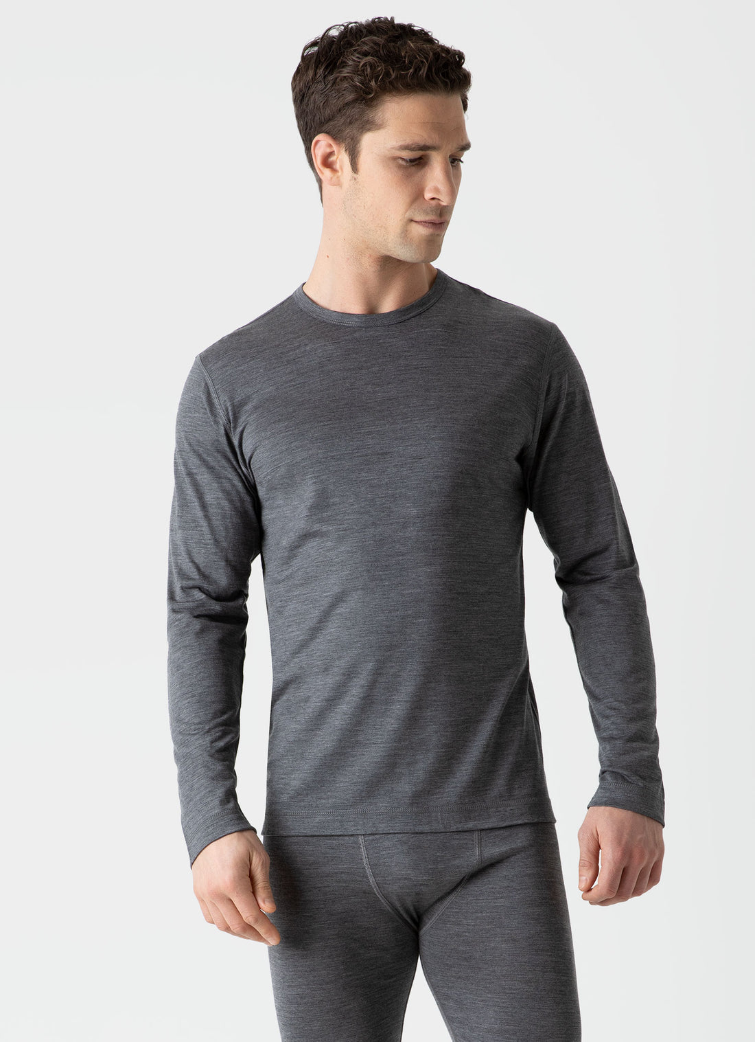 Men's Merino Base Layer T-shirt in Grey Melange