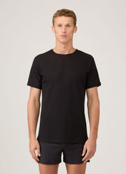 Men's Cellular Cotton Underwear T-shirt in Black