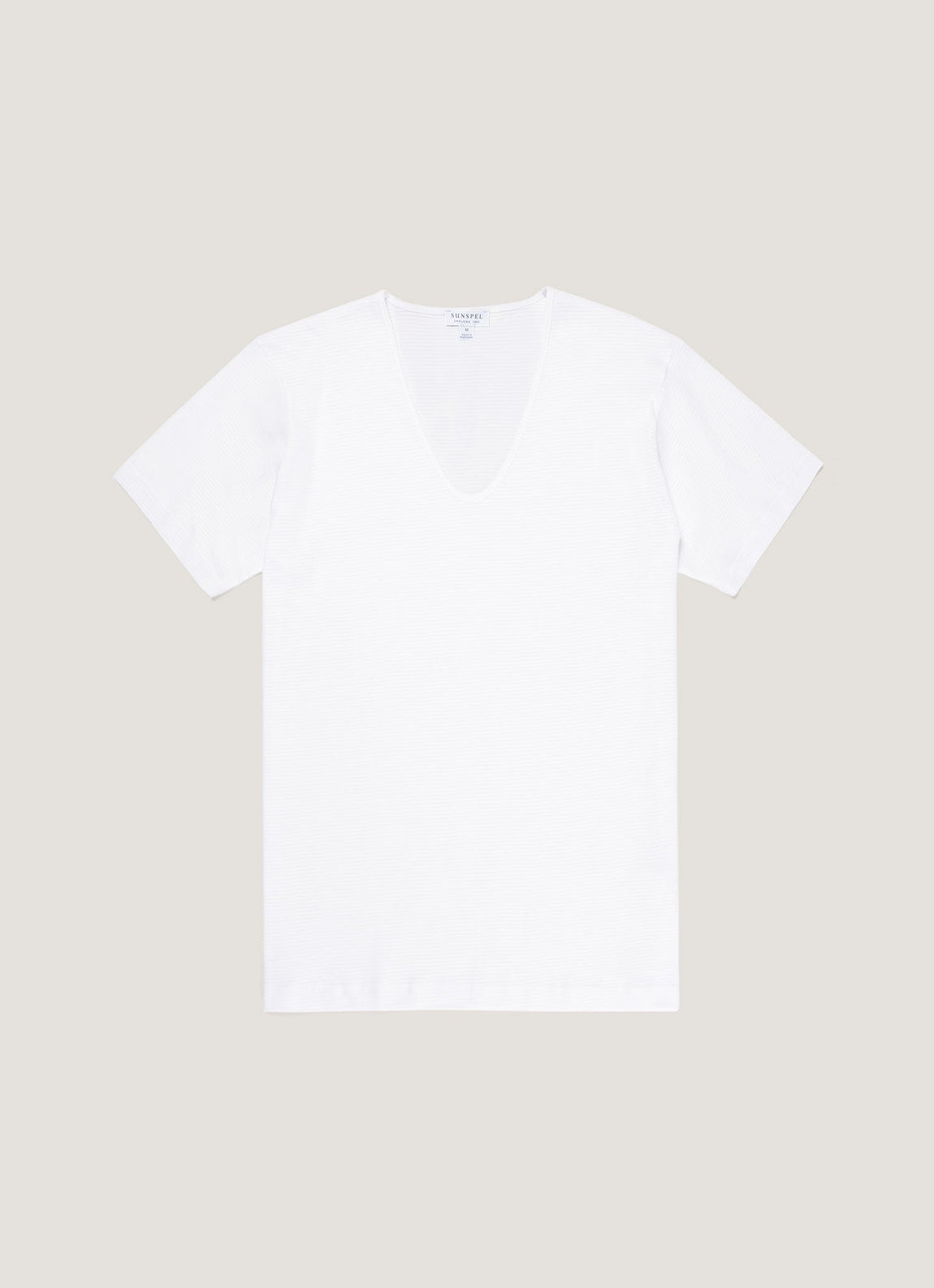 Men's Cellular Cotton V-neck Underwear T-shirt in White