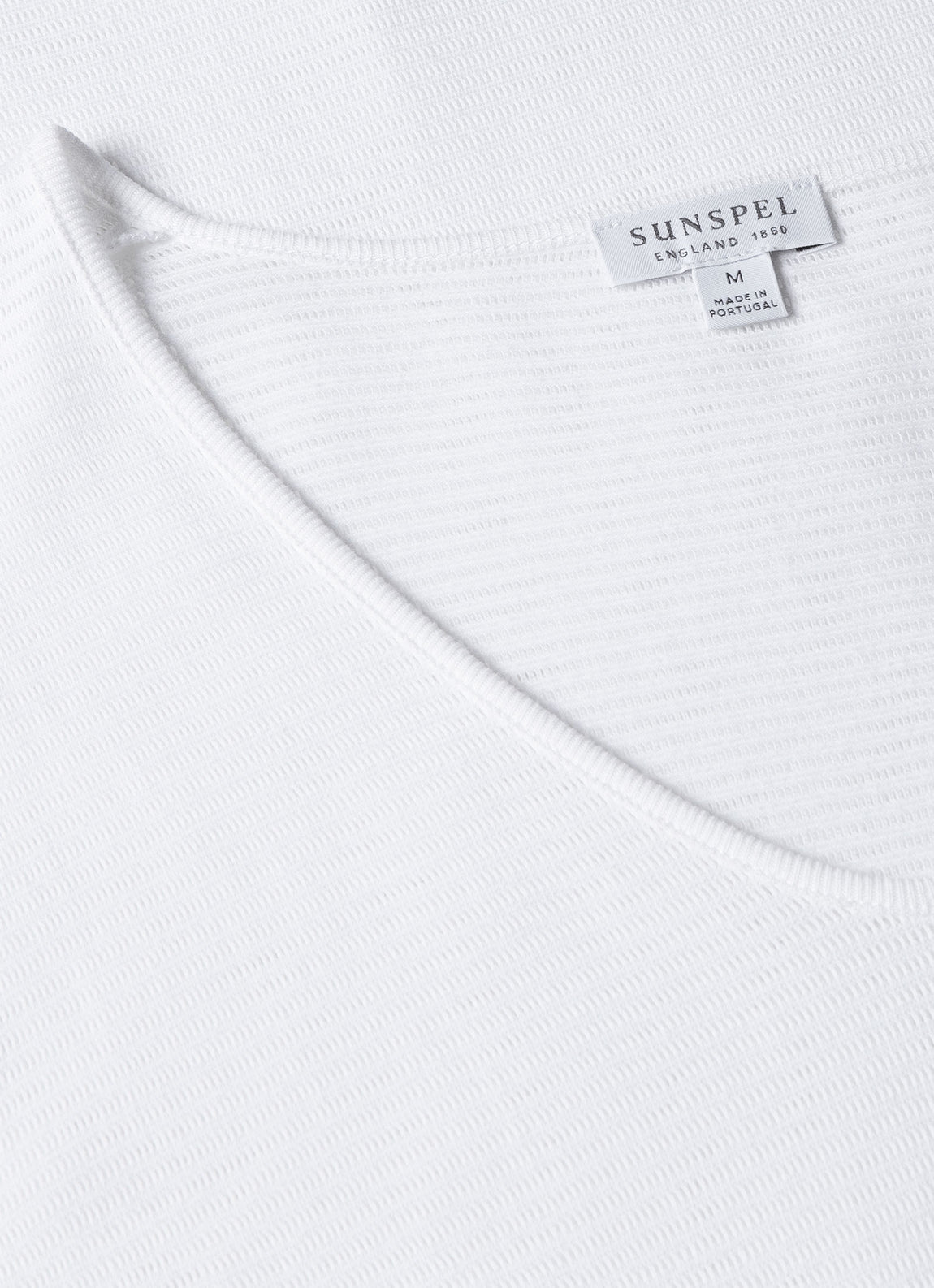 Men's Cellular Cotton V-Neck Underwear T-shirt in White