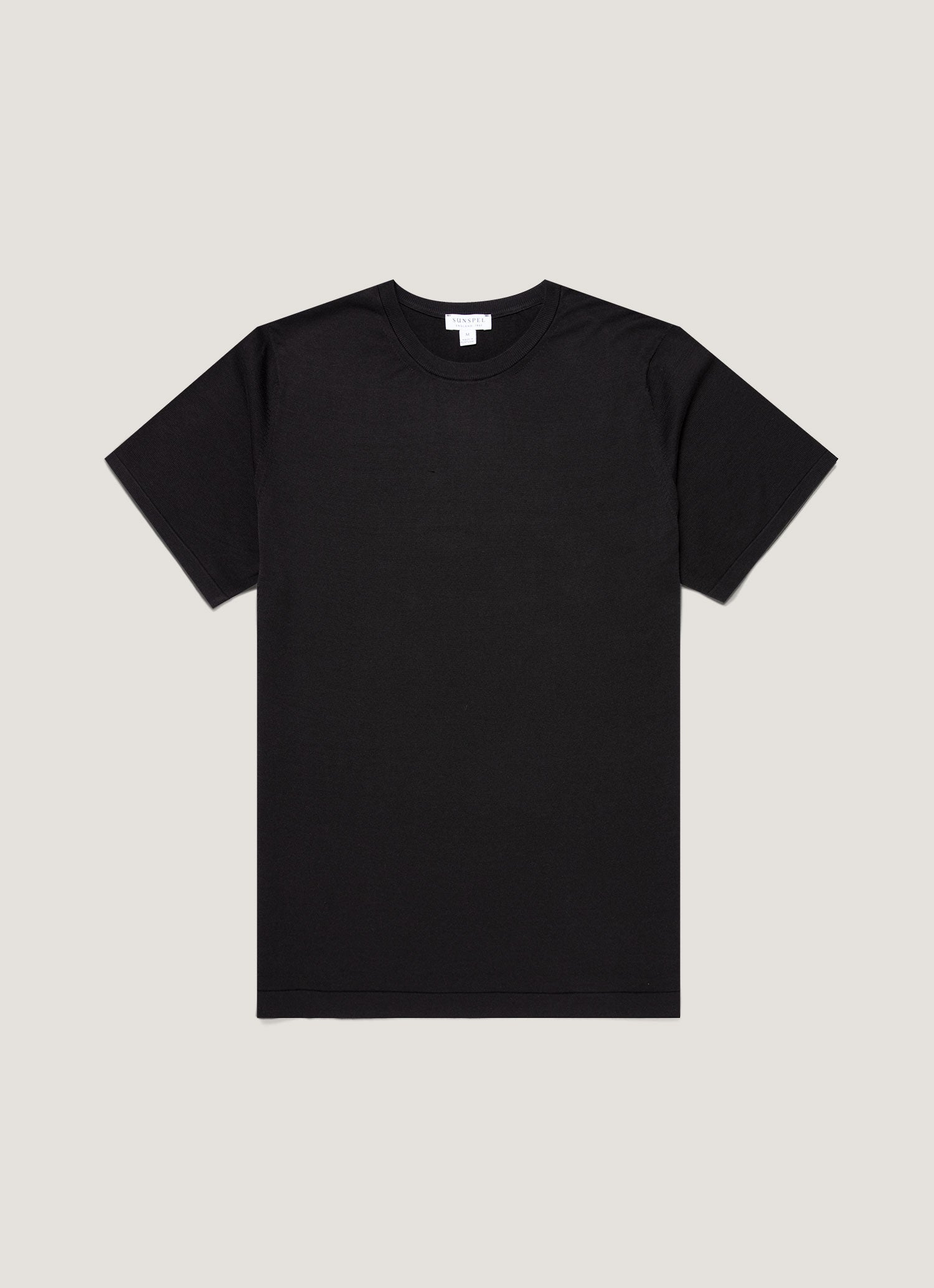 Men's Sea Island Cotton Knit T-shirt in Black
