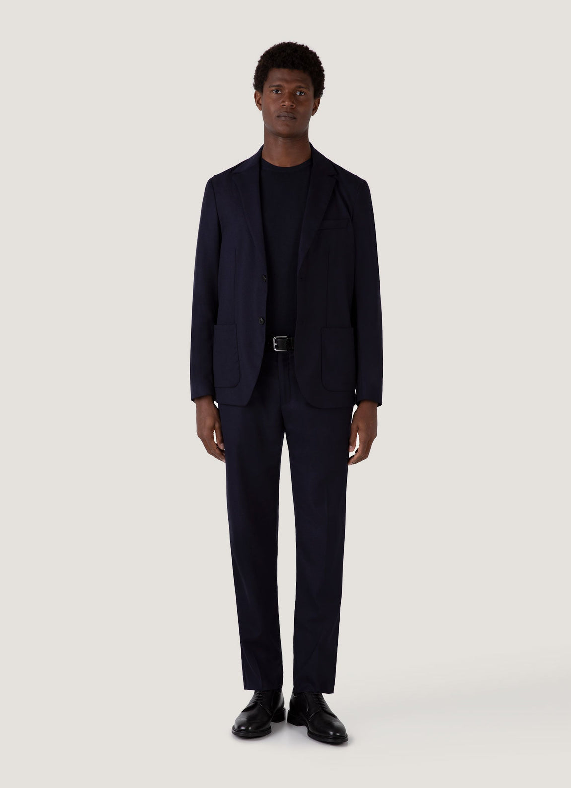 Men's Sea Island Cotton Knit T-shirt in Light Navy