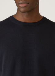 Men's Sea Island Cotton Knit T-shirt in Light Navy